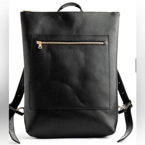 Portland leather, pebbled black - laptop backpack + utility bag